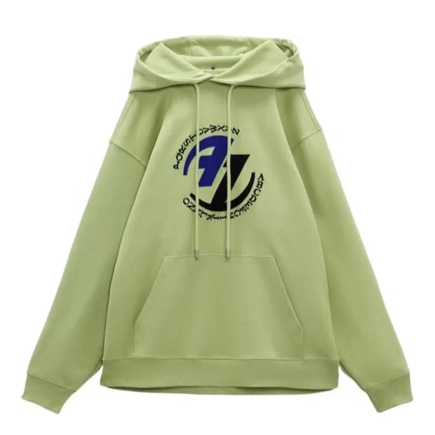 자라 x 아더에러 자수 후드 스웨트셔츠 라이트 그린