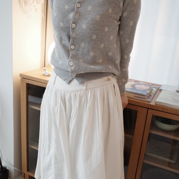 Corduroy waist skirt layered pants
