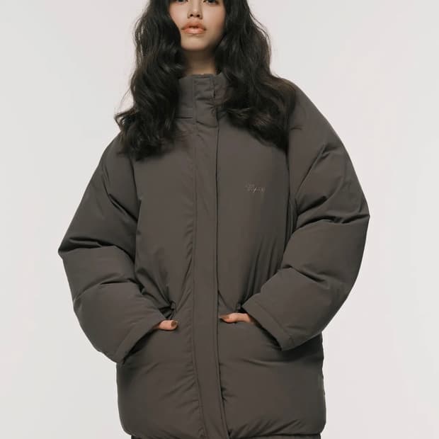 NYXX LONG DOWN PUFFER KHAKI BROWN