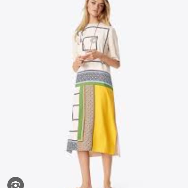 토리버치 실크 패턴 믹스 니트 원피스 S사이즈