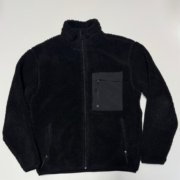 무신사 스탠다드 미니멀 쉐르파 플리스 자켓 L 블랙