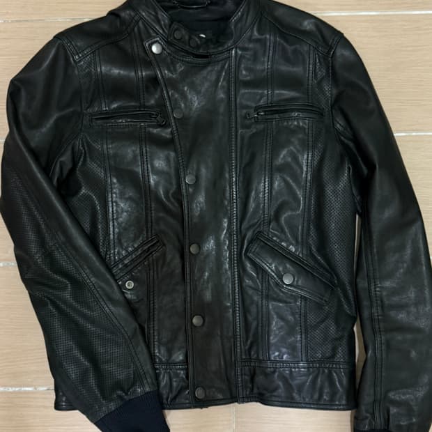 00‘s D&G 워싱 비대칭 라이더 자켓 50