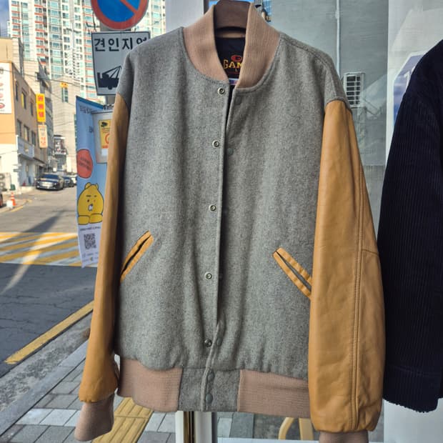 GAME 바시티 자켓 회색 L 사이즈