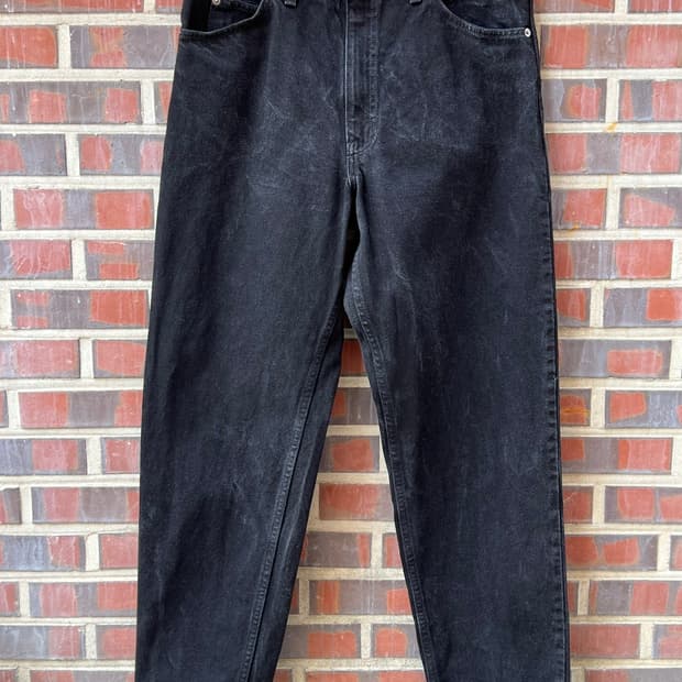 90's [34x32] 리바이스 550 오렌지탭 블랙 데님 팬츠