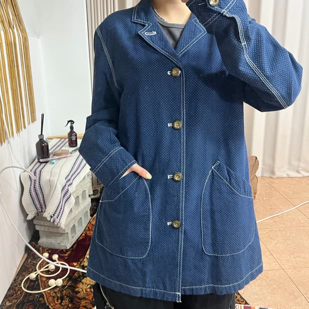 GRN 빈티지 도트 스티치 블레이저