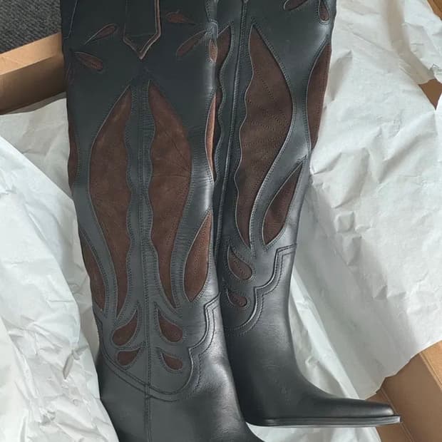 자라 리얼가죽 웨스턴 부츠