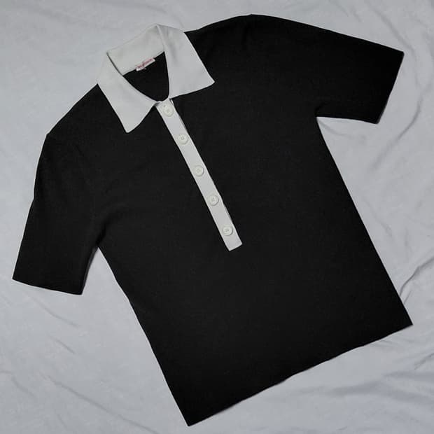 [DRESSTERIOR] 드레스테리어 배색 버튼 포인트 니트 폴로 (38