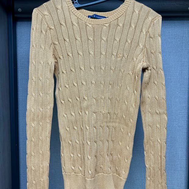 랄프로렌 베이지 꽈배기 니트 M