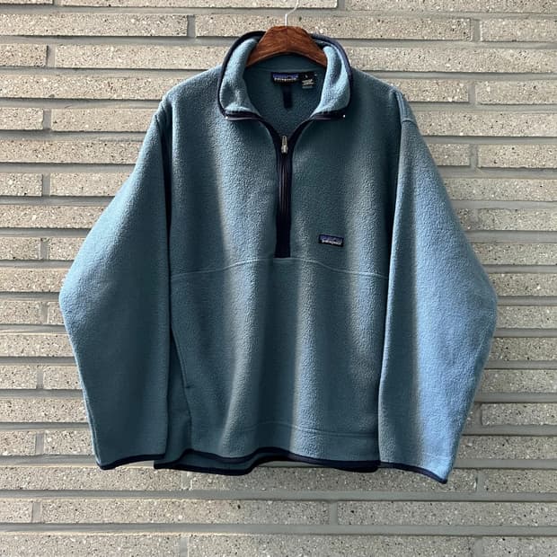 [L]90's 파타고니아 신칠라 파스텔블루 하프집업 플리스