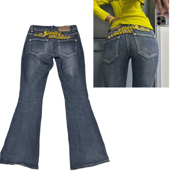 Y2k 세미부츠컷 데님팬츠