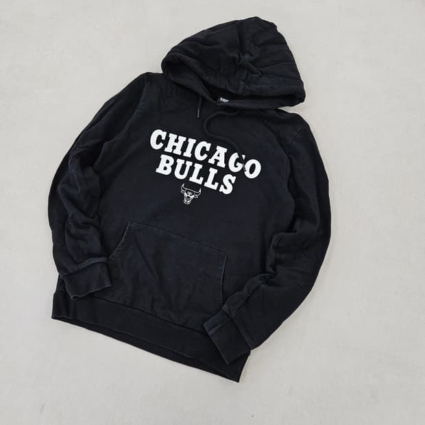 [L] NBA 블랙 시카고 불스 로고 후드티 0115YH2