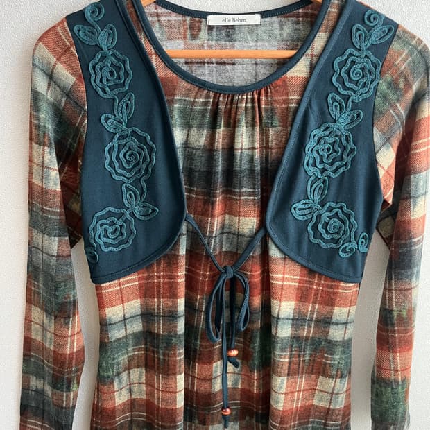 빈티지 체크 롱슬리브