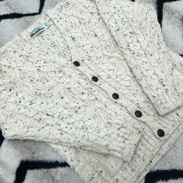 [실측L]아란크래프트 피셔맨 헤비울 니트 가디건