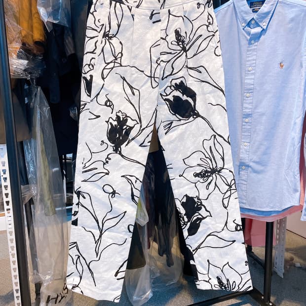 (정품/새상품) 네헤라 여성 화이트 플라워 패턴 코튼 팬츠