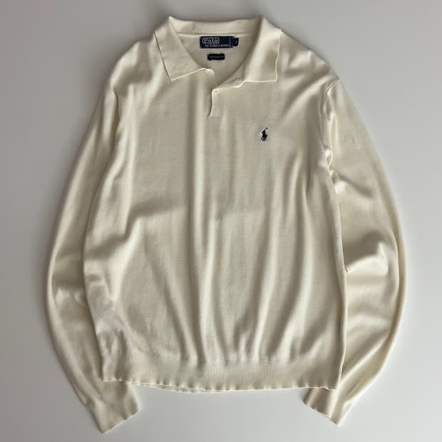 폴로 랄프로렌 크림 카라 니트 M