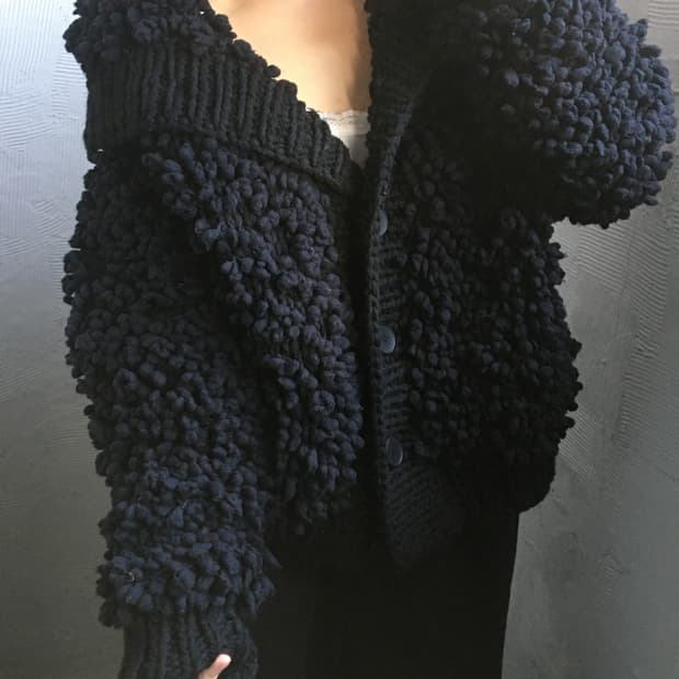 MM6 메종 마르지엘라 블랙 부클 가디건