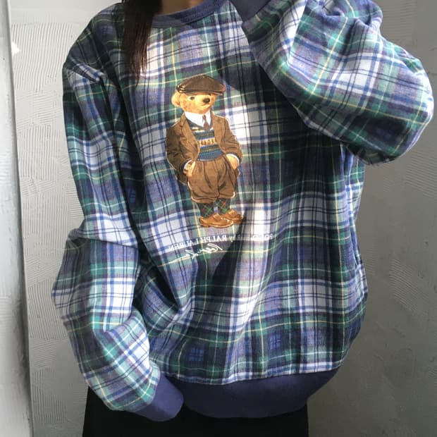 Polo 폴로 랄프로렌 신형 베어 플래드 플리스 맨투맨