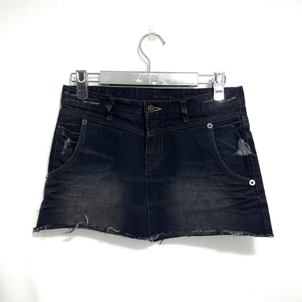 Navy denim skirt