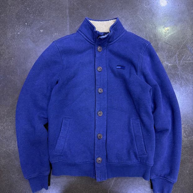 타미힐피거 양털 후리스 니트집업 버튼 자켓 M