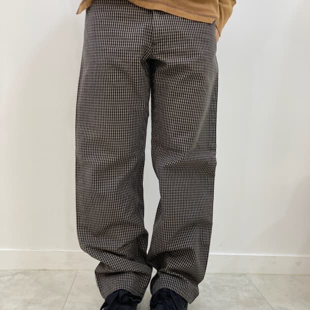 체크 스트레이트 팬츠