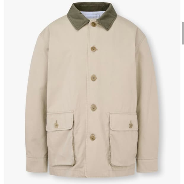 25SS 맨온더분 배색 칼라드 코튼 하프 자켓 