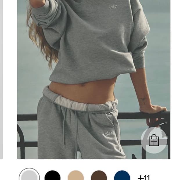 Alo 알로 아코디언 크루넥 맨투맨 그레이 S