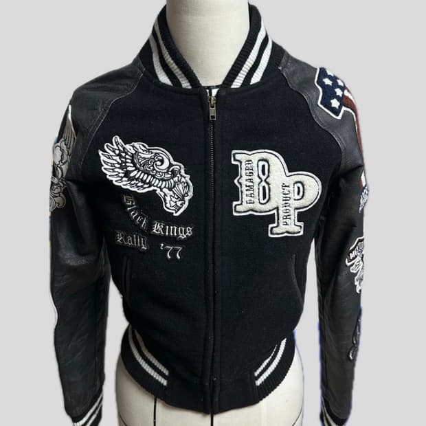 일본빈티지 가죽 봄버 자켓