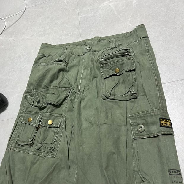 [32] G-STAR 지스타 00s 빈티지 직조 카고 팬츠 카키