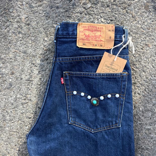 90s 리바이스 501 웨스턴 스터드 데님 made in USA (32)