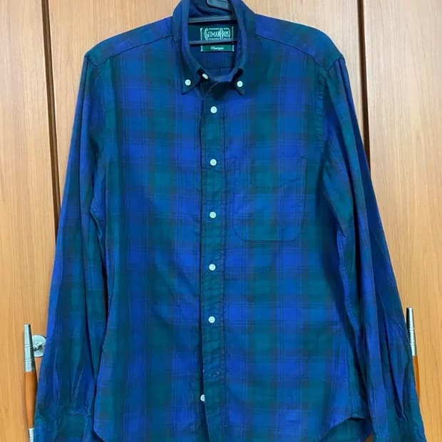 [GITMAN] 깃먼빈티지 블랙와치 코튼 체크 셔츠 S사이즈