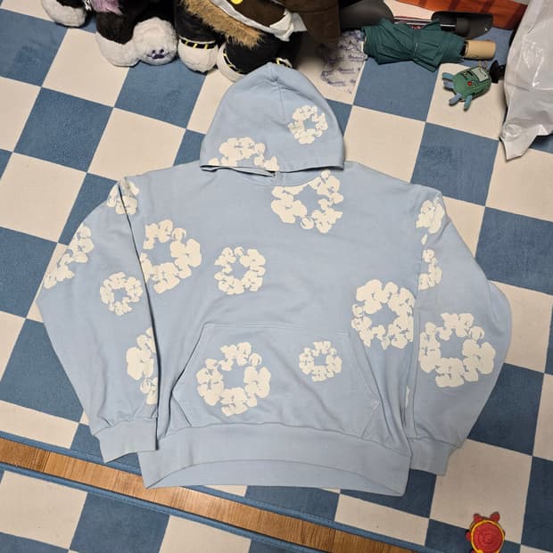 [M] 데님티어스 코튼 리쓰 후드 파우더블루