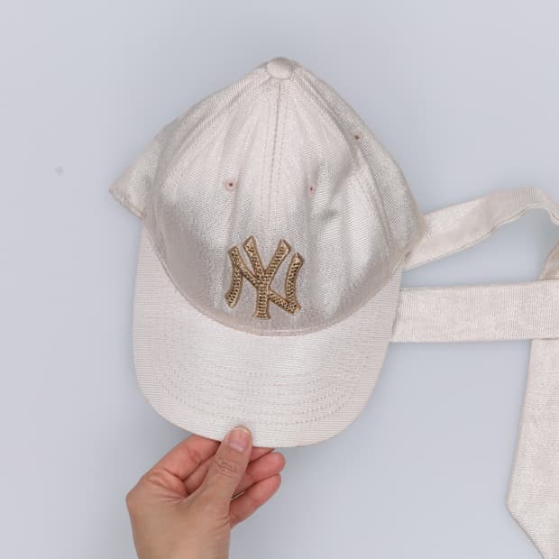 F MLB 양키스 크리스탈 리본 볼캡 0330H1