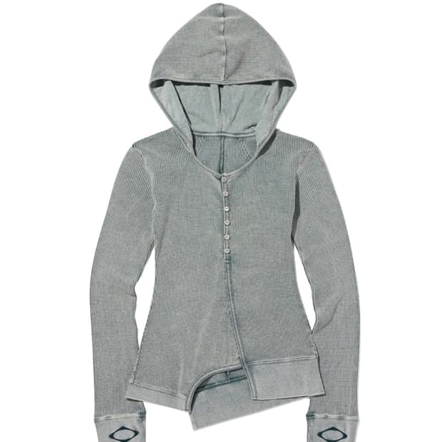 구해요) 미스치프 레이어드 와플 후드 카키 m