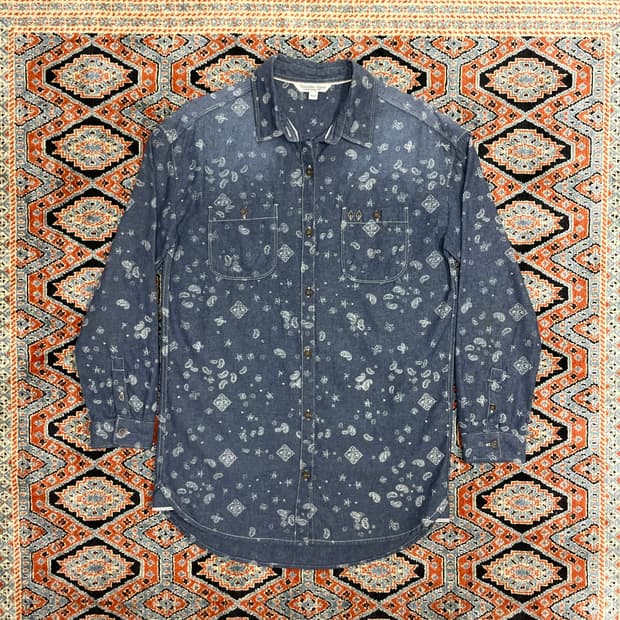 써스데이아일랜드 페이즐리패턴 웨스턴 데님셔츠 여성S