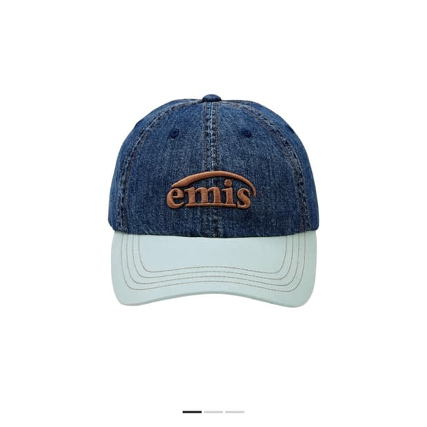 emis 이미스 신형 23FW 워시드 데님 볼캡 블루 민트 모자