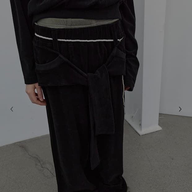 LCDC TIED DETAIL JERSEY PANTS (BLACK)