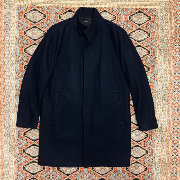 띠어리 네이비 울혼방 롱 코트 남성XL 