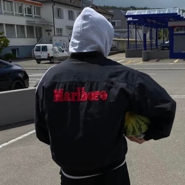 👀 90s 말보로 리버시블 봄버 자켓 - 블랙