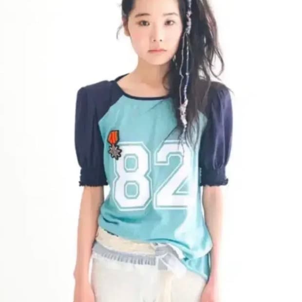 샵페어리 pad shoulder raglan half top