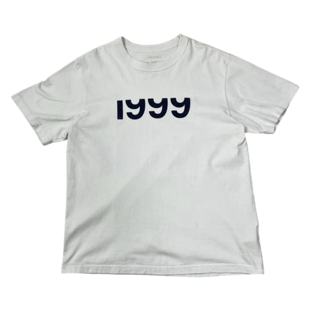 사카이 sacai 999 플록 프린트 반팔 티셔츠 화이트 97-100-1