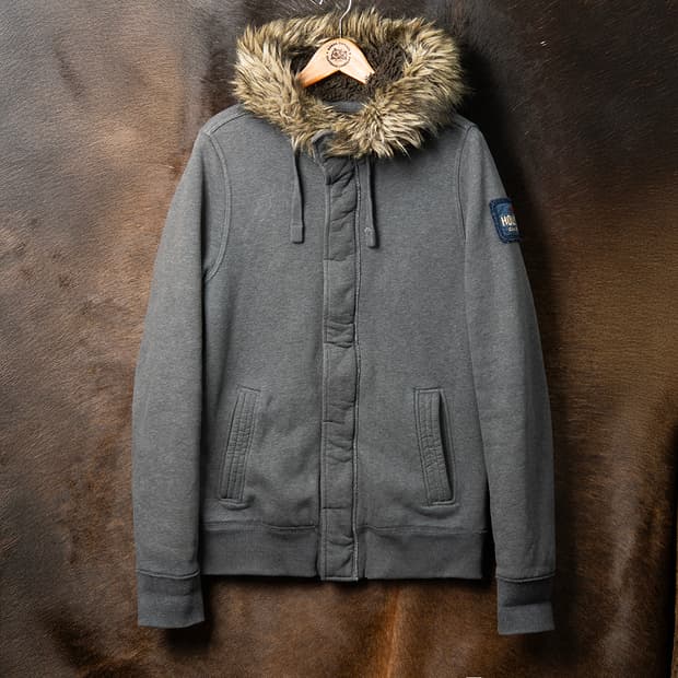 [103] 00s 홀리스터 쉐르파 라이닝 후드집업 챠콜 그레이 