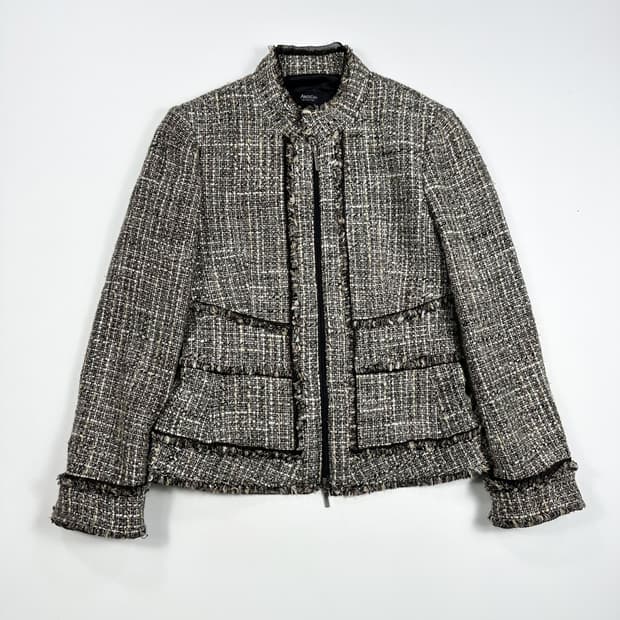 VTG 빈티지 여성 클래식 트위드 자켓 여성XS