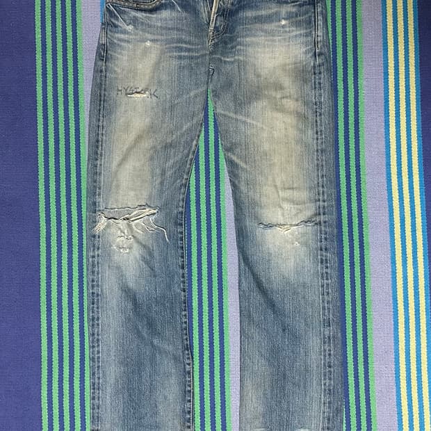 hystericglamour studded distressed denim