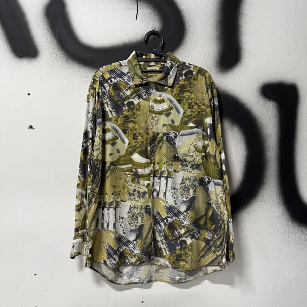 VTG 빈티지 빅사이즈 유럽풍 패턴 원포켓 긴팔 셔츠