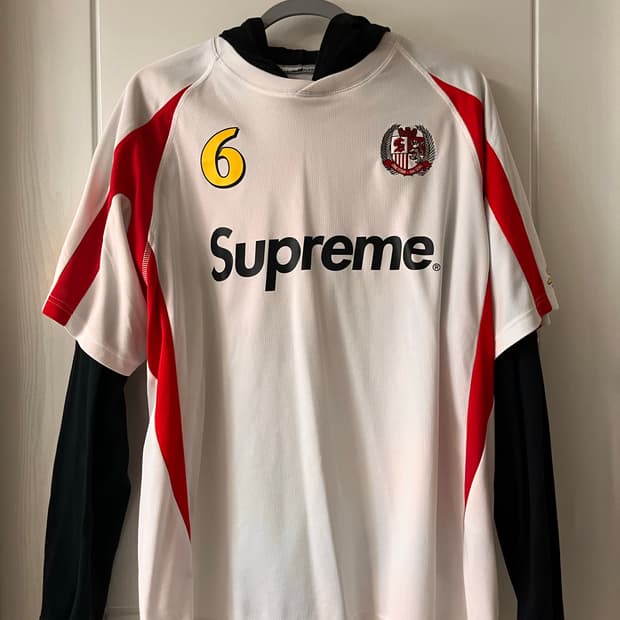 슈프림 후드 사커 저지 L 사이즈