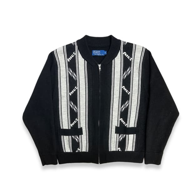 FUCT 자카드 패턴 니트 집업 M