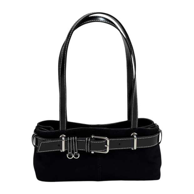 OSOI 오소이 숄더 버클 미니 캔버스백 가방 블랙