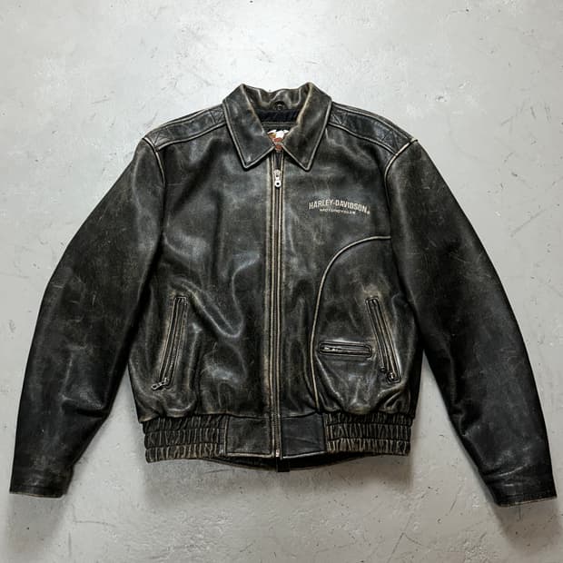 00's 할리데이비슨 레더 봄버 자켓 빈티지 레더자켓