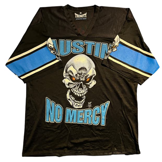 빈티지 90s WWF AUSTIN NO MERCY 풋볼 저지