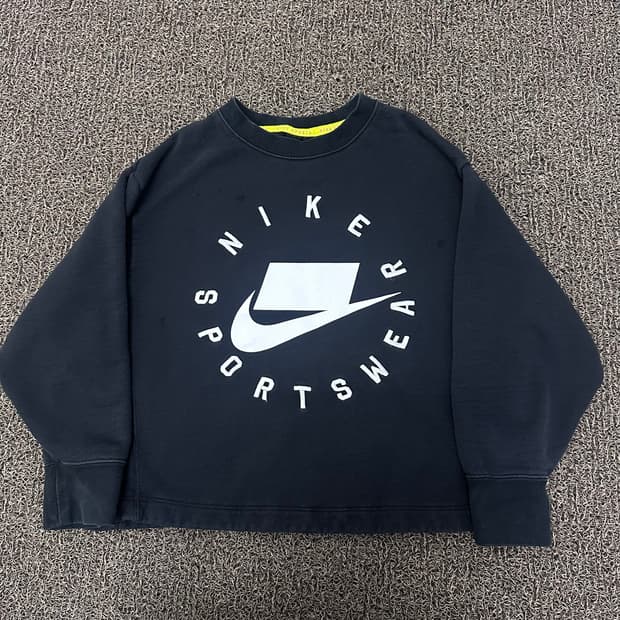NIKE 나이키 여성 크롭 맨투맨 블랙 L